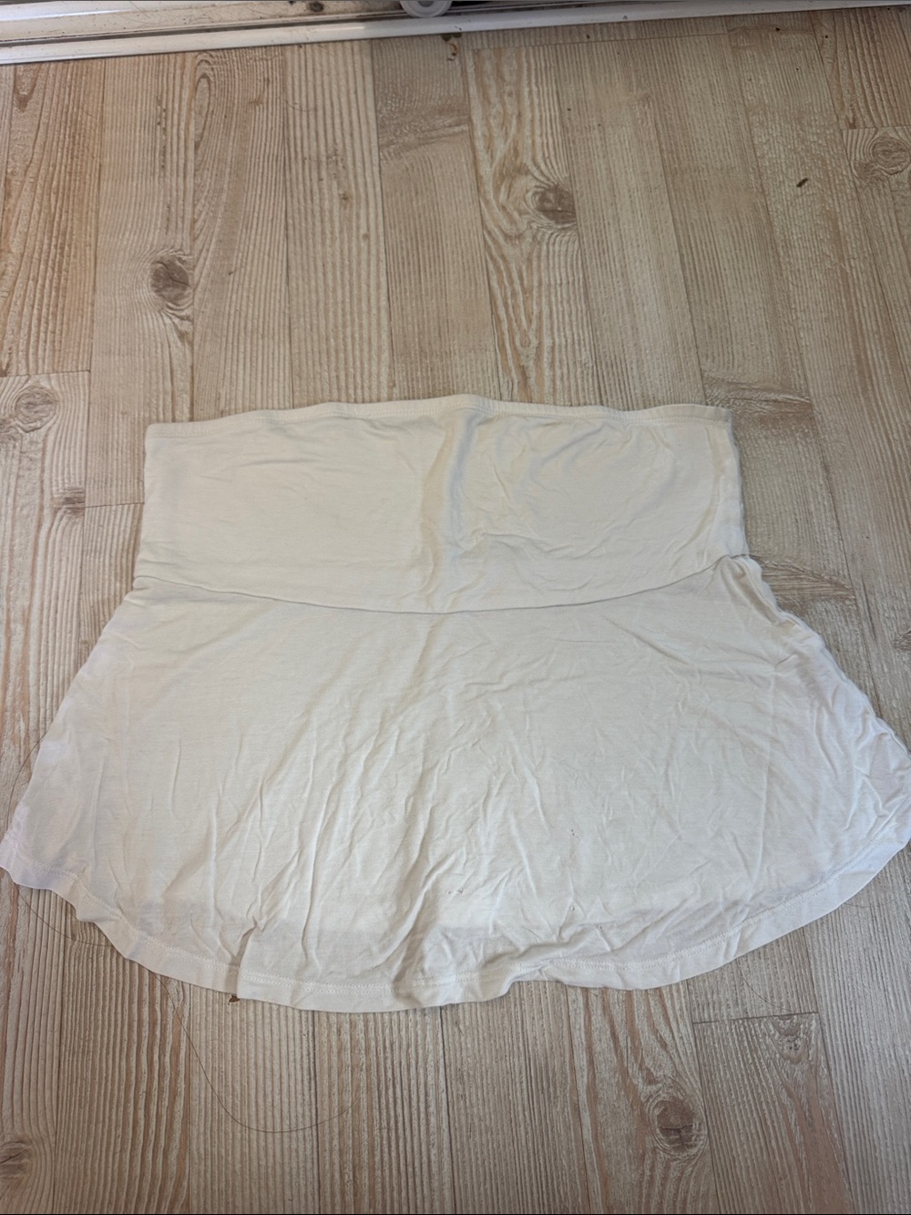 Brandy Melville Cream Strapless Tube Top Skirt Overlay